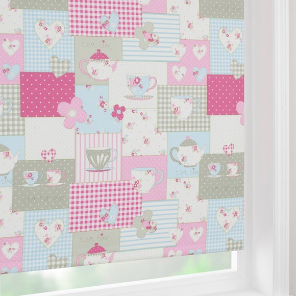 Pink Tea Time Blackout Roller Blind