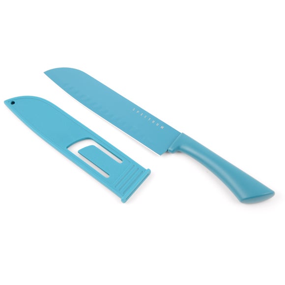 Teal Spectrum Collection Santoku Knife
