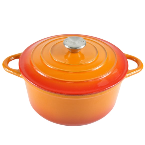 Orange Spectrum Collection Cast Iron Casserole Dish Dunelm