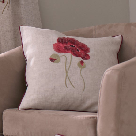 Vintage Poppy Collection Cushion Dunelm