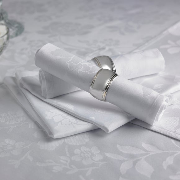 Dorma White Amelia Collection Set of 4 Napkins
