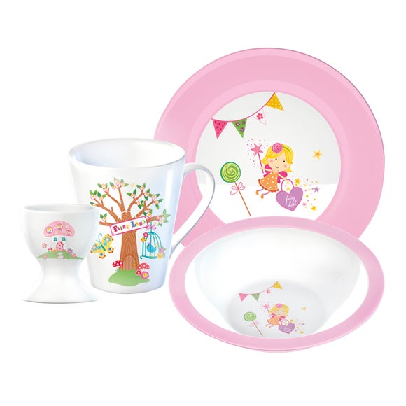 Kids Fairies 4 Piece Breakfast Set