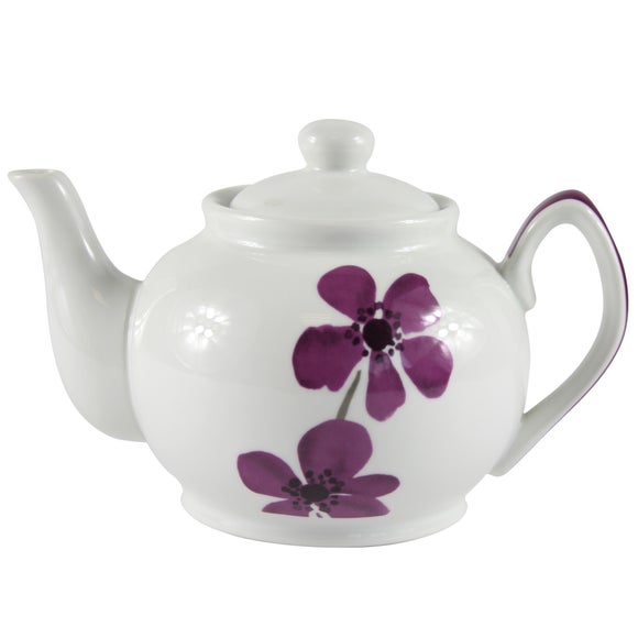 Plum Painted Poppy Collection Teapot