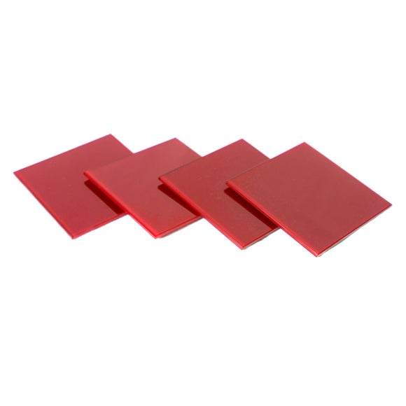 Red Spectrum Collection Set of 4 Glass Coasters