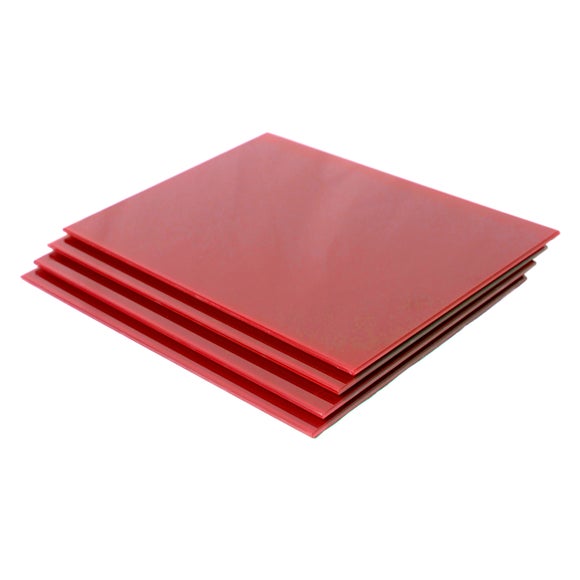 Red Spectrum Collection Set of 4 Glass Placemats Dunelm