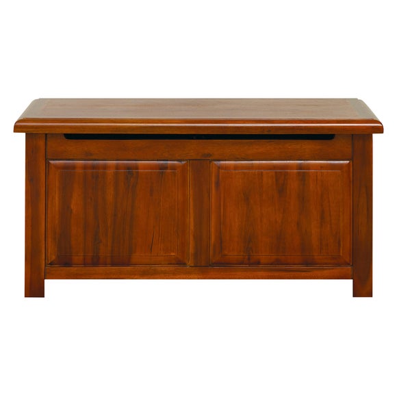 Winchester Acacia Dark Wood Blanket Box Dunelm