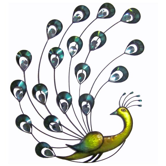 Jewel Peacock Metal Wall Art