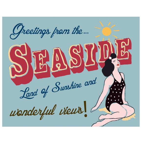 Seaside Poster Printed Canvas