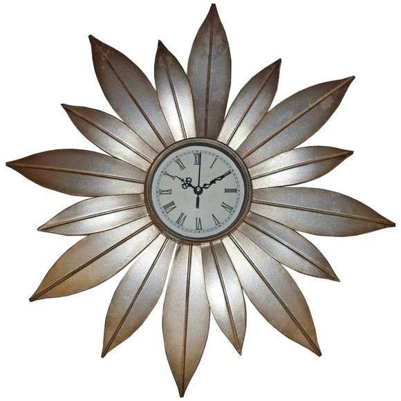 Bronze Daisy Metal Clock