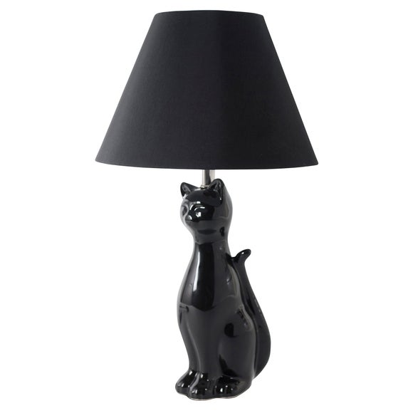 Lucky Black Cat Table Lamp