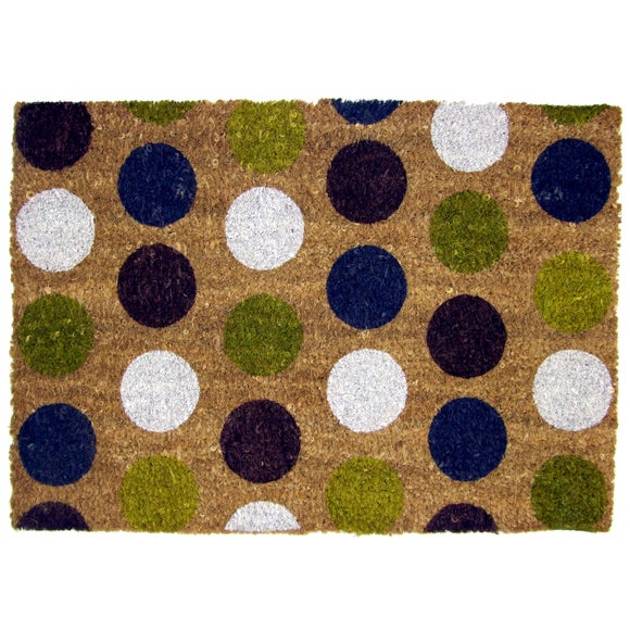 Polka Dot Coir Doormat