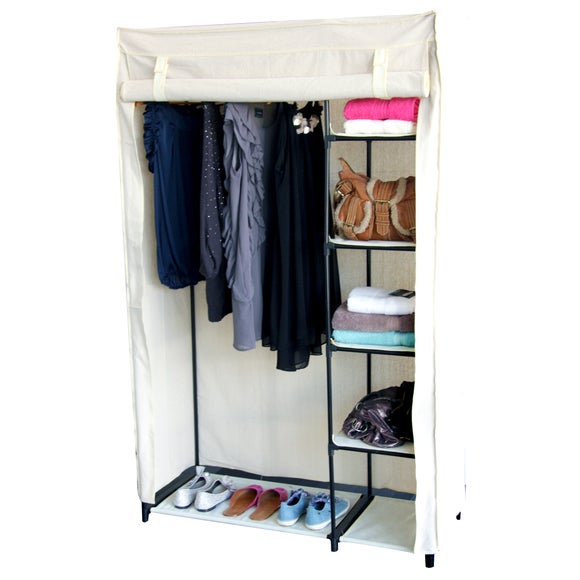 100% Cotton Collection Wardrobe with Shelves
