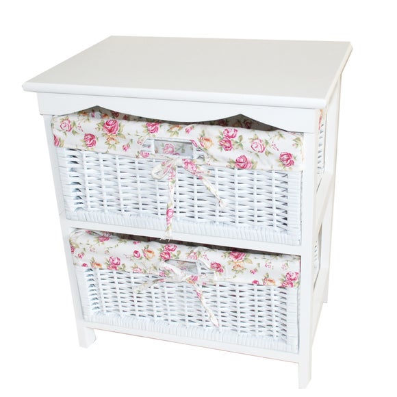 White Willow Collection 2 Drawer Tower