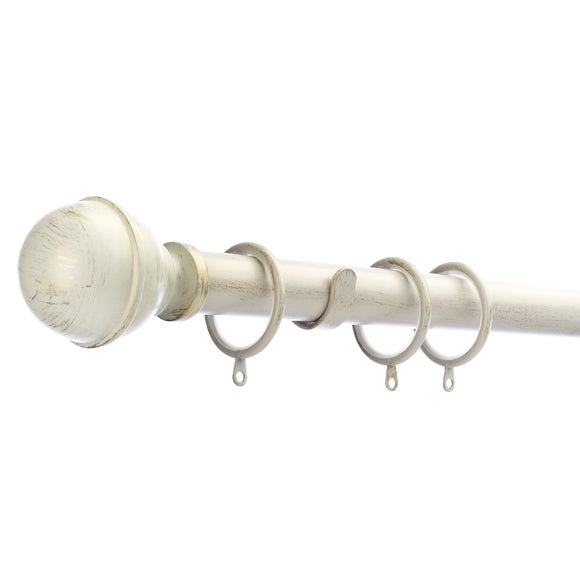Ivory Vintage Collection Ball Extendable Curtain Pole
