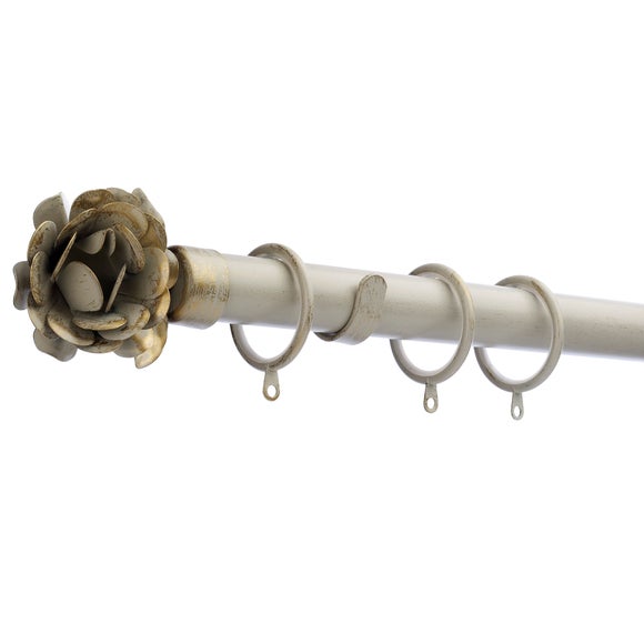 Ivory Vintage Collection Rose Curtain Pole