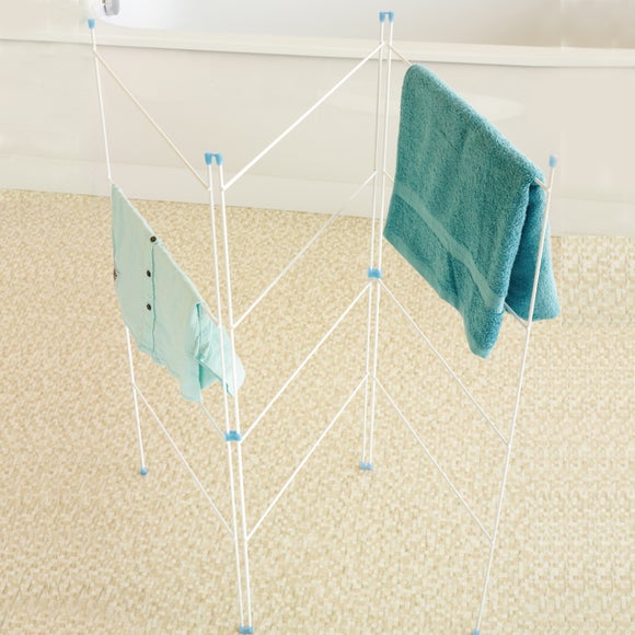 Utility Room White 3 Fold Airer Dunelm