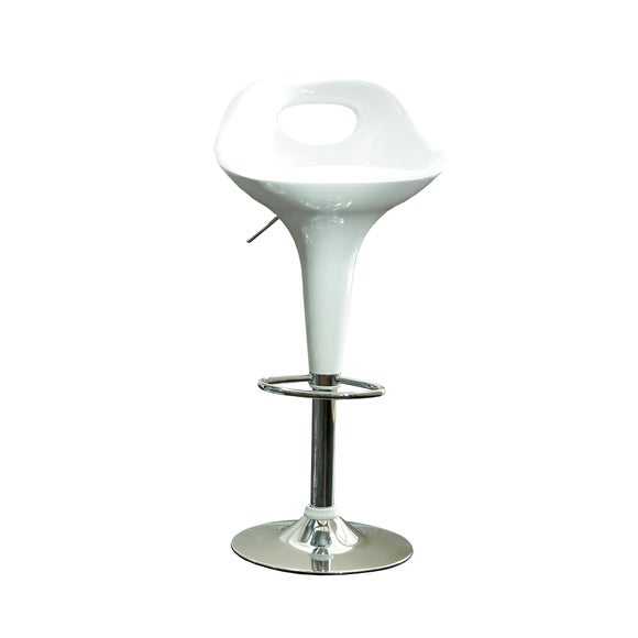 White Gas Lift Bar Stool
