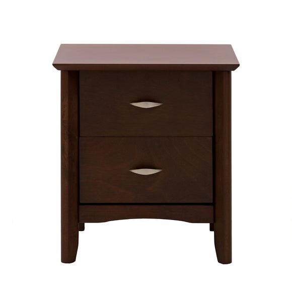 Monet Dark Wood 2 Drawer Bedside Unit