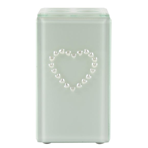 Vintage Pearl Collection Heart Toothbrush Holder