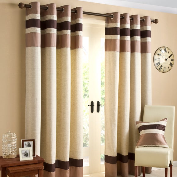 Chocolate Alban Eyelet Curtain Collection | Dunelm
