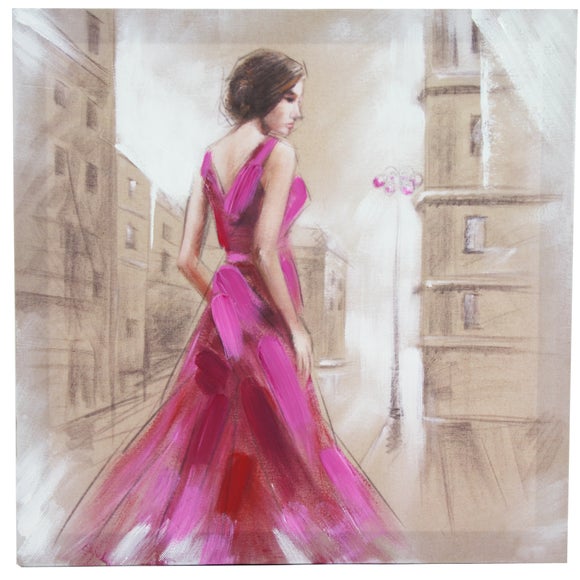 Plum Pudding Lady in Dress Canvas Print