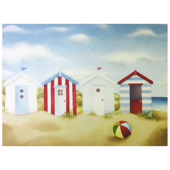 Beach Huts Printed Canvas