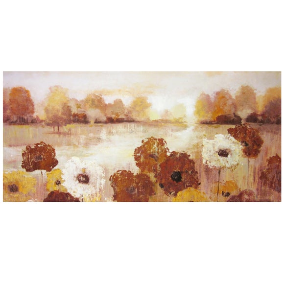 Flowers By Water Printed Canvas