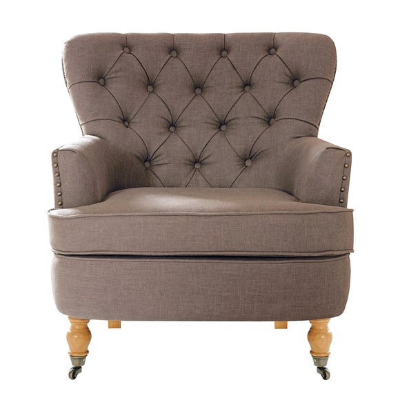Mink Collette Button Back Armchair