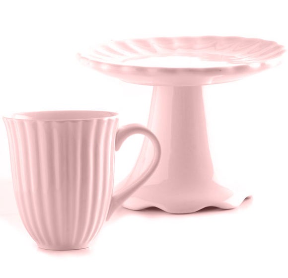 Rayware Pink Afternoon Tea Muffin Stand and Mug Set
