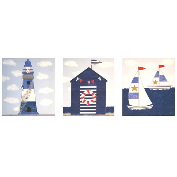 Set of 3 Coastal Canvases