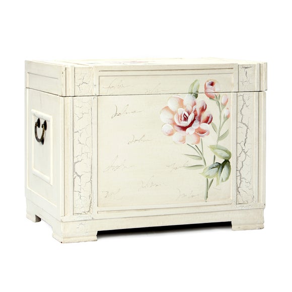 Hand Painted Chest Small French Rose Crm