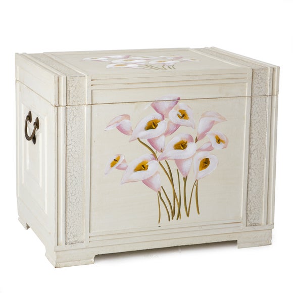 Hand Painted Calla Lily Pink Chest