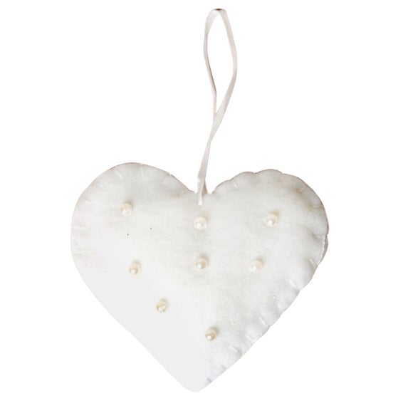 Vintage Silver Felt Heart