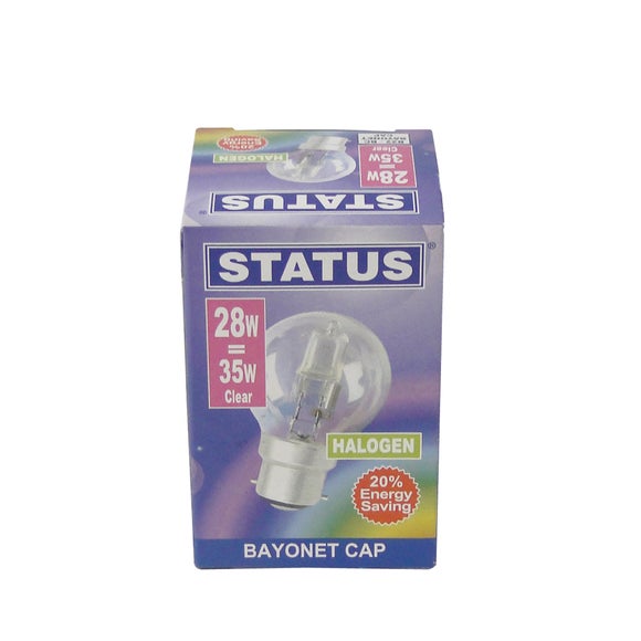 Status Halogen Energy Saver BC 28 Watt Round Bulb