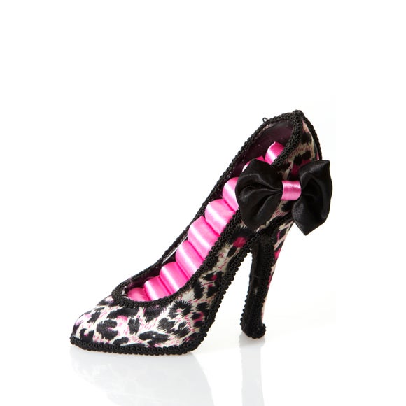 Pink Leopard Print Shoe Ring Holder