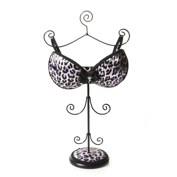 Purple Leapord Print Bra Jewellery Holder