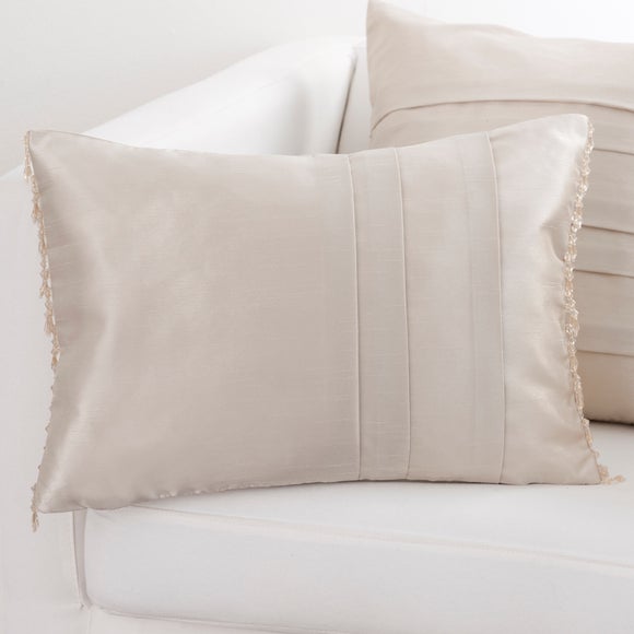Hotel Oyster Pintuck Collection Boudoir Cushion Dunelm