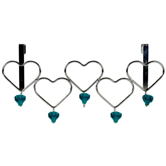 Jewel Heart Over the Door Hooks Dunelm