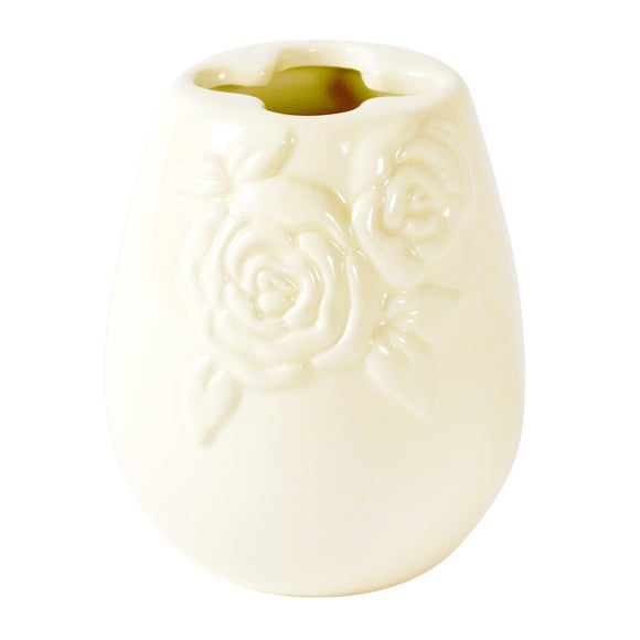 Rose Collection Embossed Toothbrush Holder