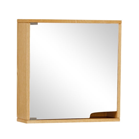 Milan Oak Slatted Mirror Cabinet