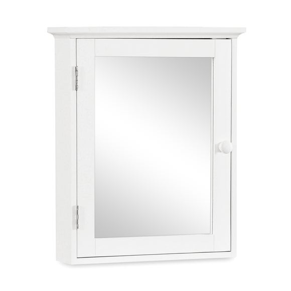 Monaco White Acacia Wood Mirrored Landscape Wall Unit