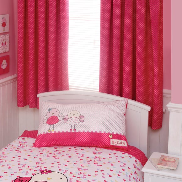 Kids Bella Birdy Lined Pencil Pleat Curtains