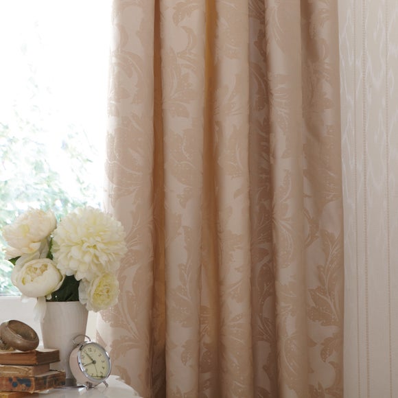 Gold Freya Thermal Pencil Pleat Curtains