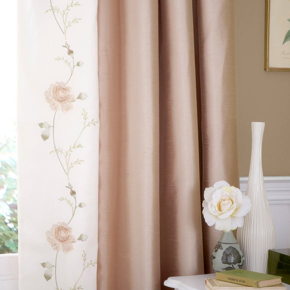 Gold Rosa Thermal Lined Pencil Pleat Curtains | Dunelm