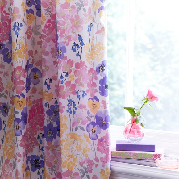 Pink Summer Paints Thermal Pencil Pleat Curtains