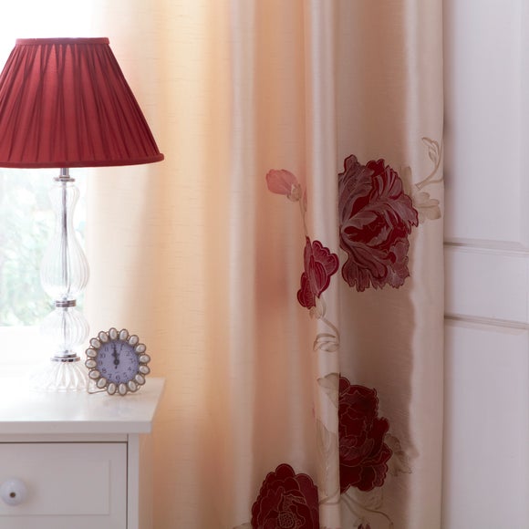 Red Veronique Thermal Pencil Pleat Curtains