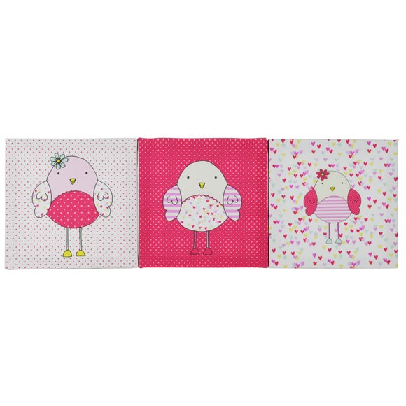 Kids Bella Birdy Collection Set of 3 Canvases