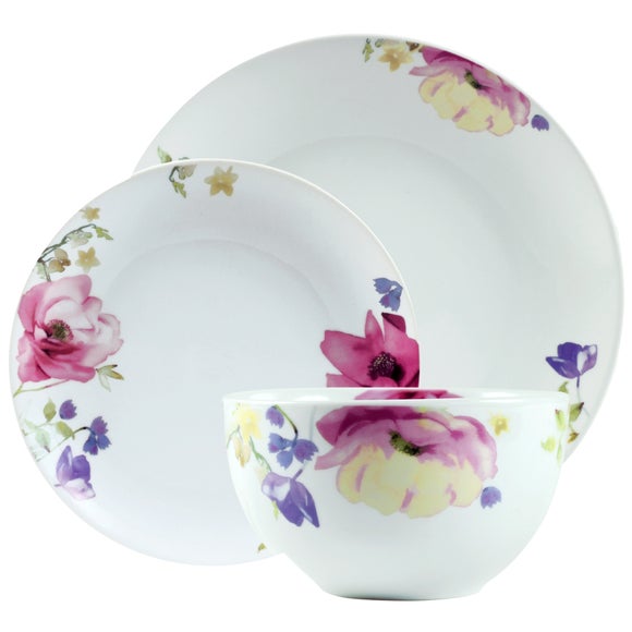 Floral Watercolour Collection 12 Piece Dinner Set
