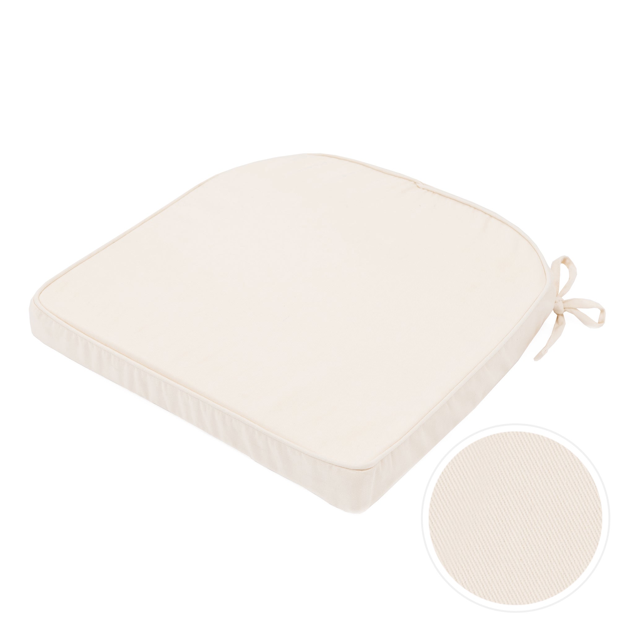 Cream Drill Foam Seat Pad Dunelm