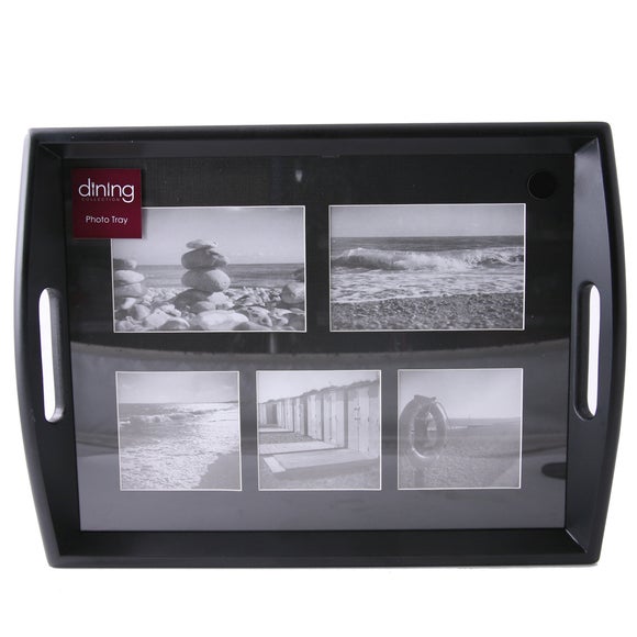Black Wooden Photo Tray